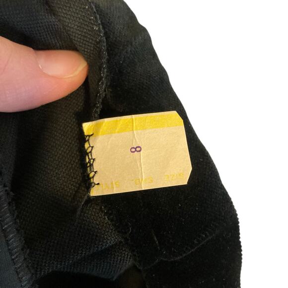 Vintage 80s Russ Black Knee Length Velvet Straight High Rise Skirt Size Small - Picture 9 of 14